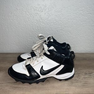Nike Land Shark Legacy Football Cleats Youth Size 1 Black White 396263-101